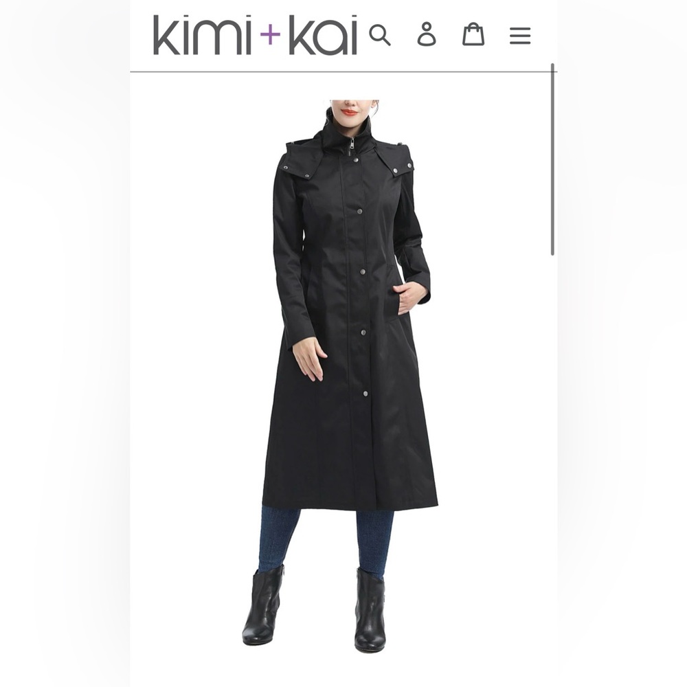 Kimi & Ki Women's Black Hooded Long Coat